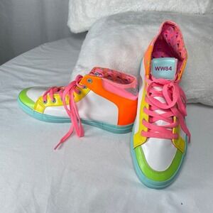 DC Comics Wonder Woman 1984 Neon‎ Hi-Top Sneakers Colorful Fashion Shoes Size 7